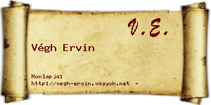 Végh Ervin névjegykártya