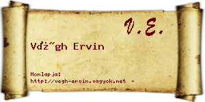 Végh Ervin névjegykártya