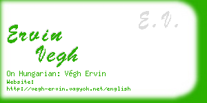 ervin vegh business card