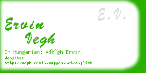 ervin vegh business card